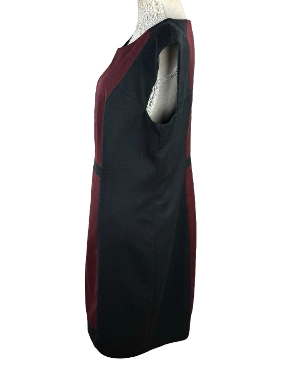 Next Black Red Pencil Dress Midi Smart Sleeveless Petite Size 18