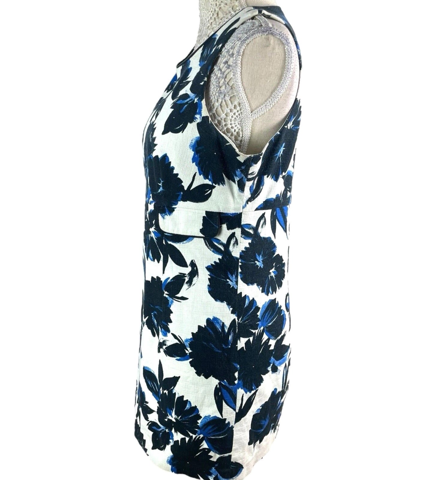 Formula Joven White & Blue Floral Pencil Dress Mini Women’s UK Size 12