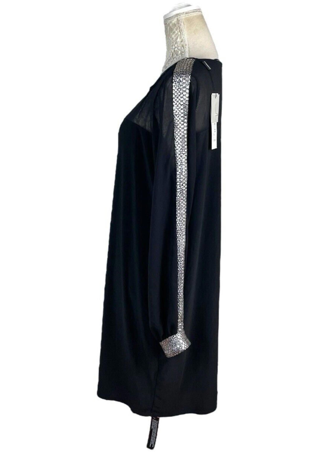 Roman Black Dress Silver Embellishment Midi Women’s UK Size 16
