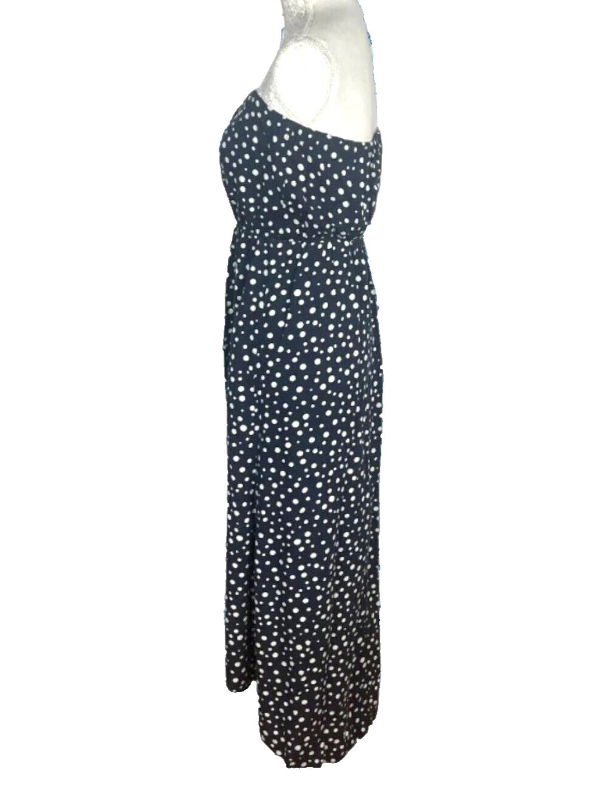 AX Paris Maxi Dress Polka Dot Navy & Cream Women's UK Size 10