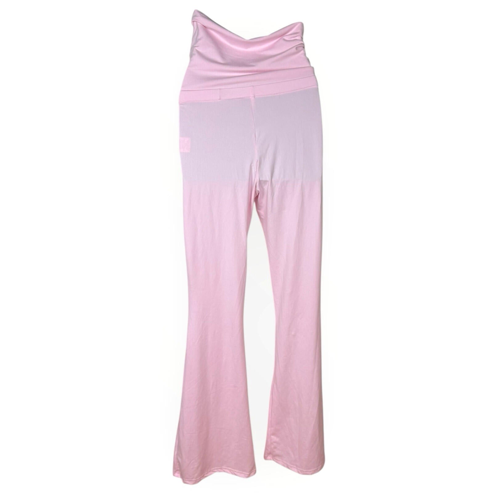 Pink Co Ord Set Women’s UK Size XS High Waist Flared Trouser & Crop Top Set