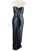 Glamour Black Satin Strapless Ballgown Dress Backless Maxi Women’s UK Size 10