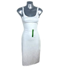 Pull&Bear White Bodycon Dress Midi Stretch Minimal Women’s UK Size XS