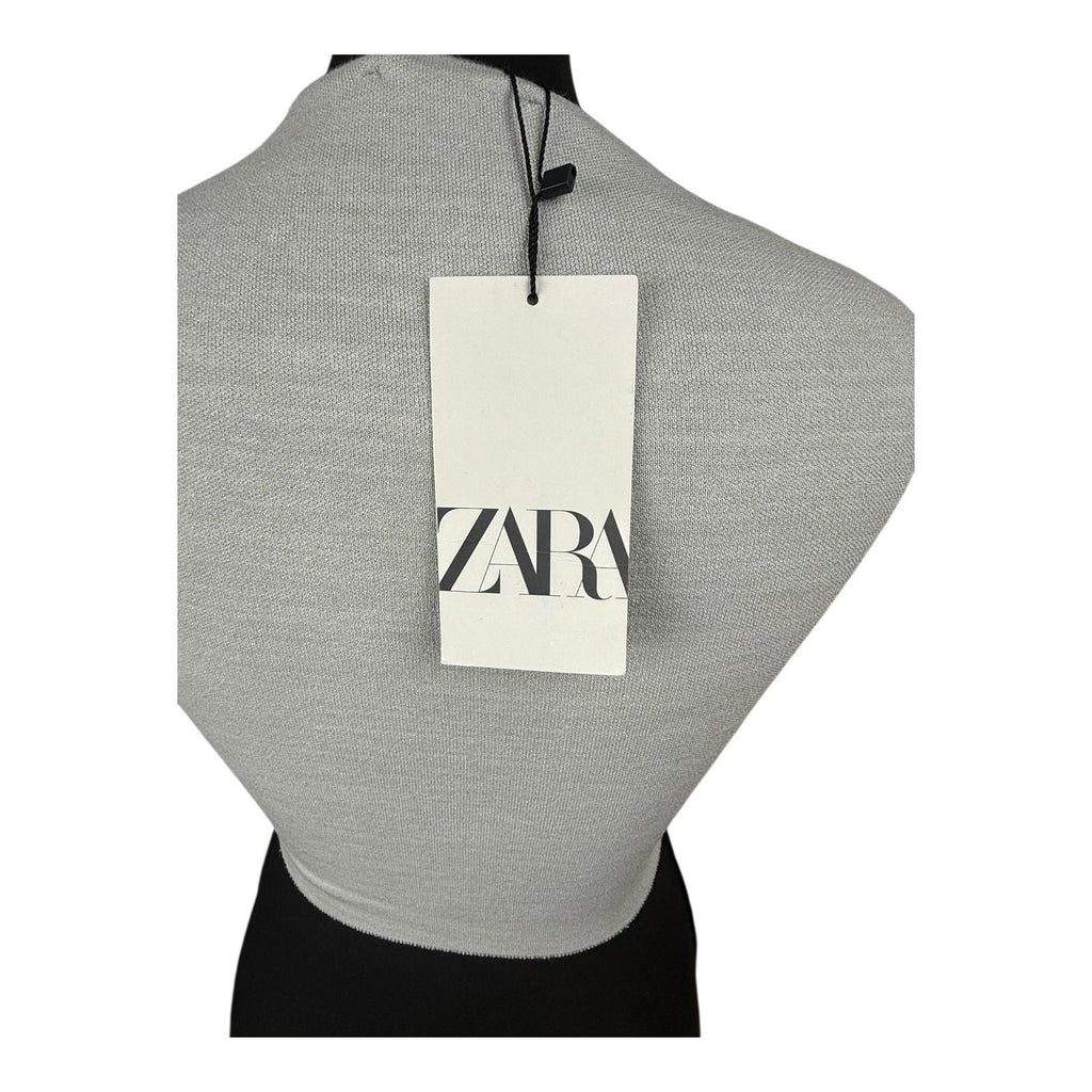 Zara Off White Crop Top. Baby Tee Stretch Women’s UK Size S