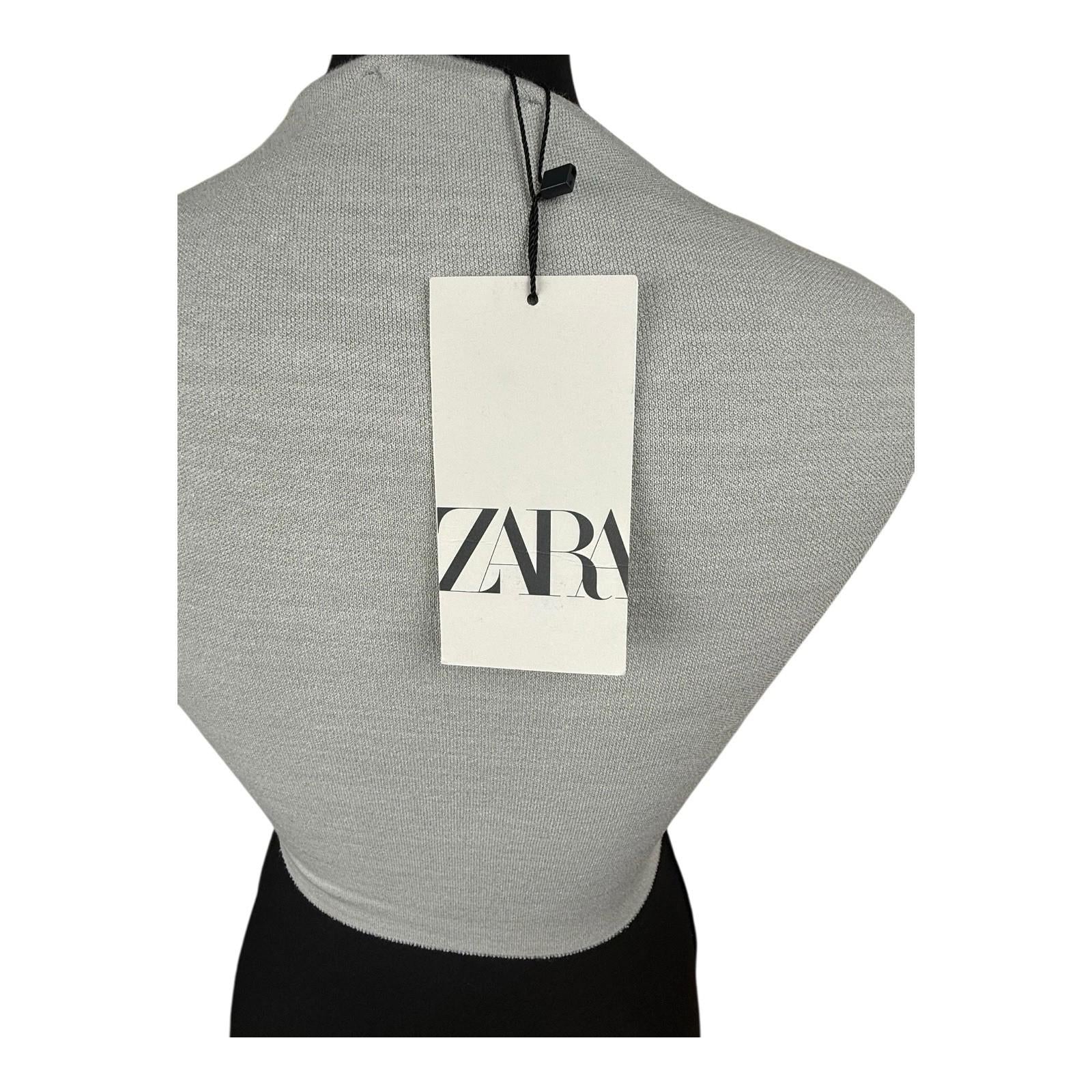 Zara Off White Crop Top. Baby Tee Stretch Women’s UK Size S