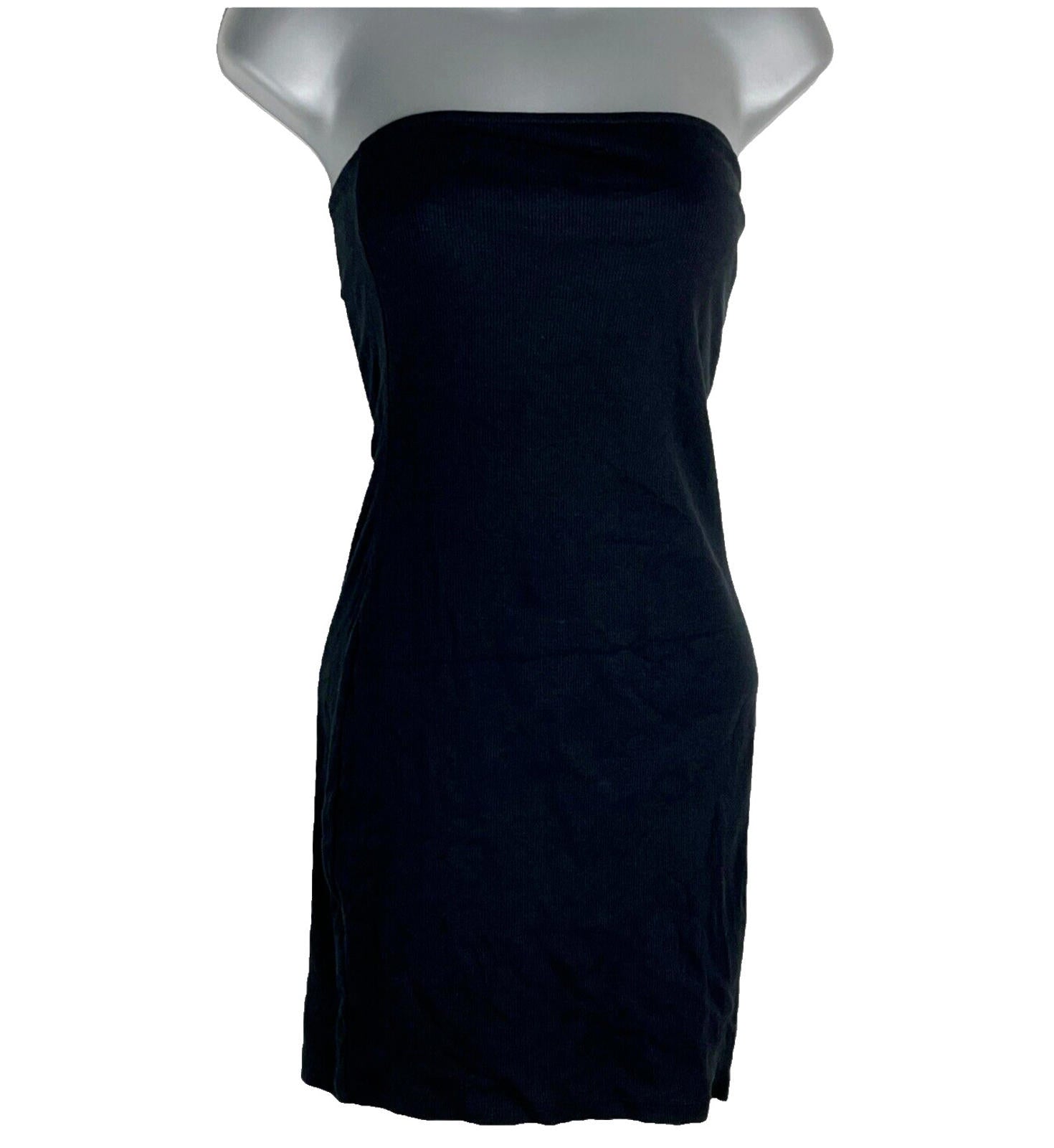 Divided Mini Dress Black Strapless Ribbed Women’s UK Size XS