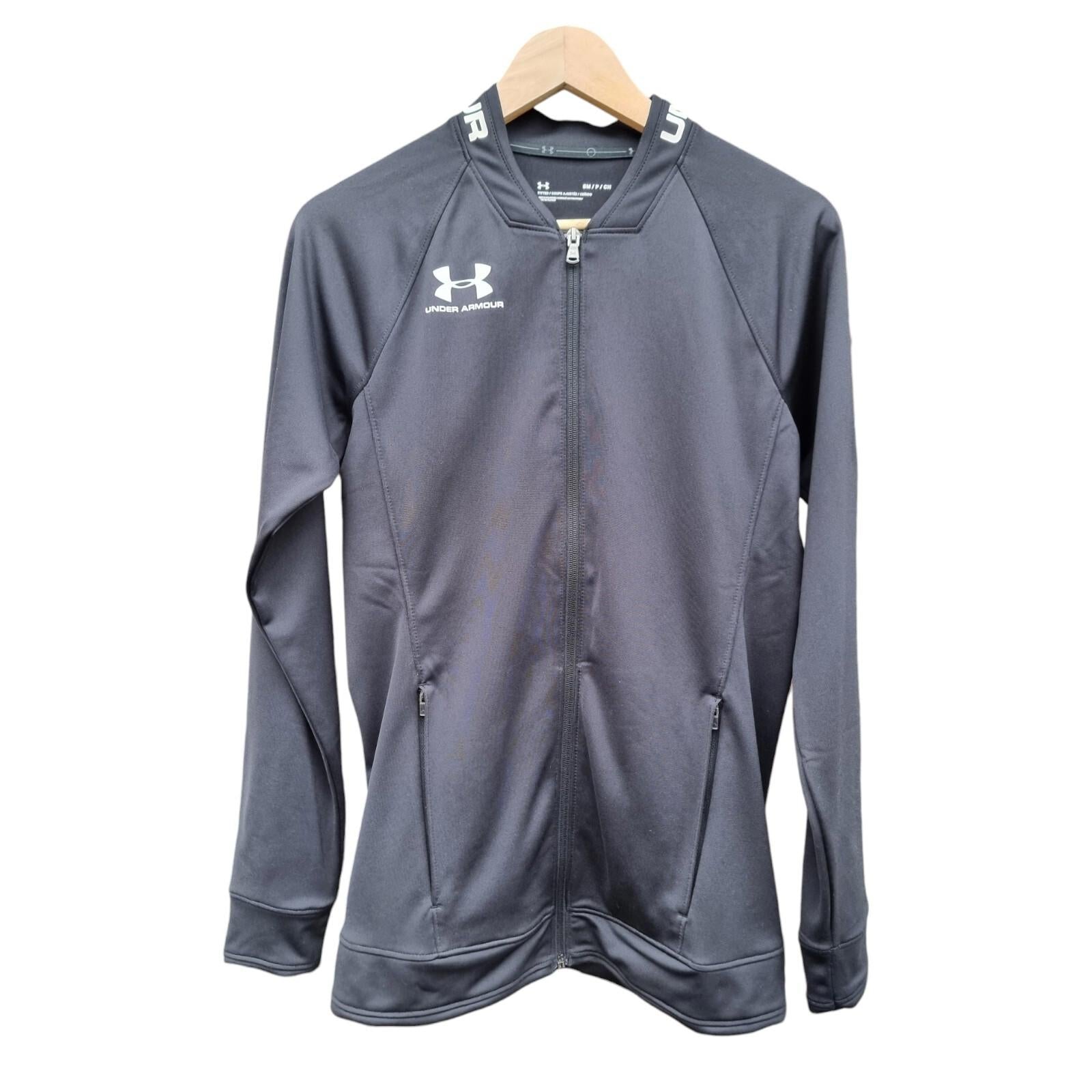 Under Armour Jacket Men's UK Size S Challenger III Black Sports Pockets Zip Logo