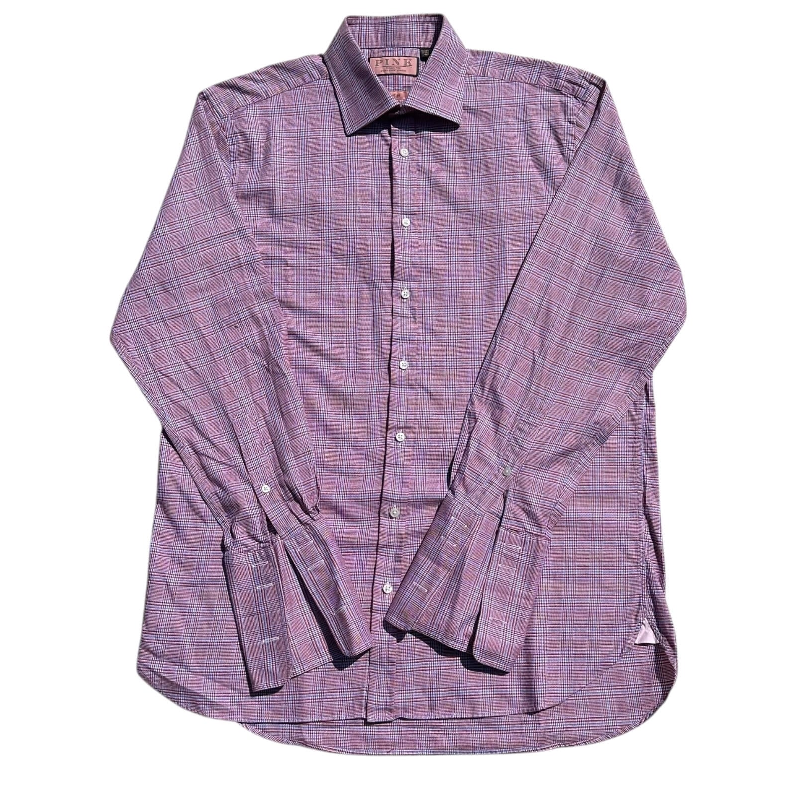 PINK Thomas Pink Shirt Prestige Long Sleeve French Cuff Men's UK Size L
