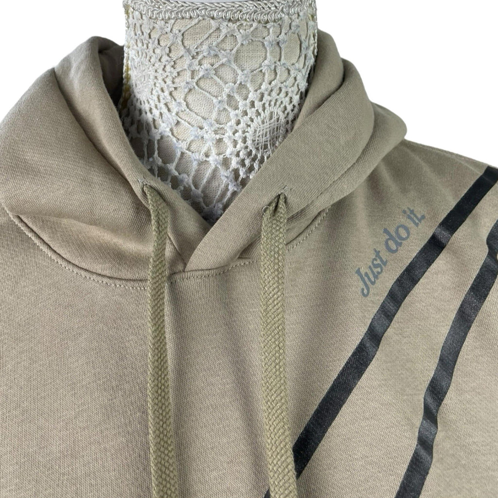 Nike Swoosh Hoodie Fleece Lined Jersey Beige Stone Women’s UK Size S