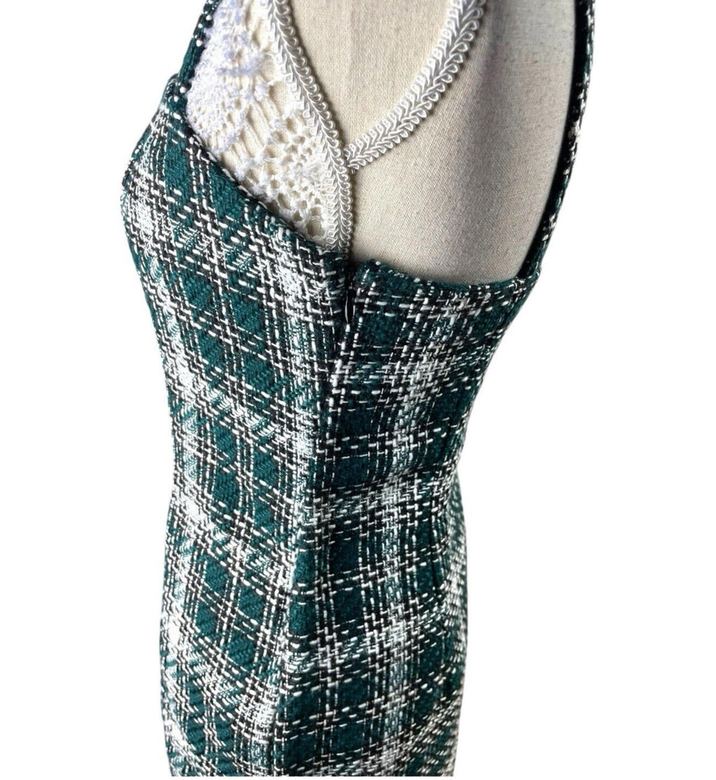 New Look Green Check Pinafore Dress Midi PETITE Women’s UK Size 8
