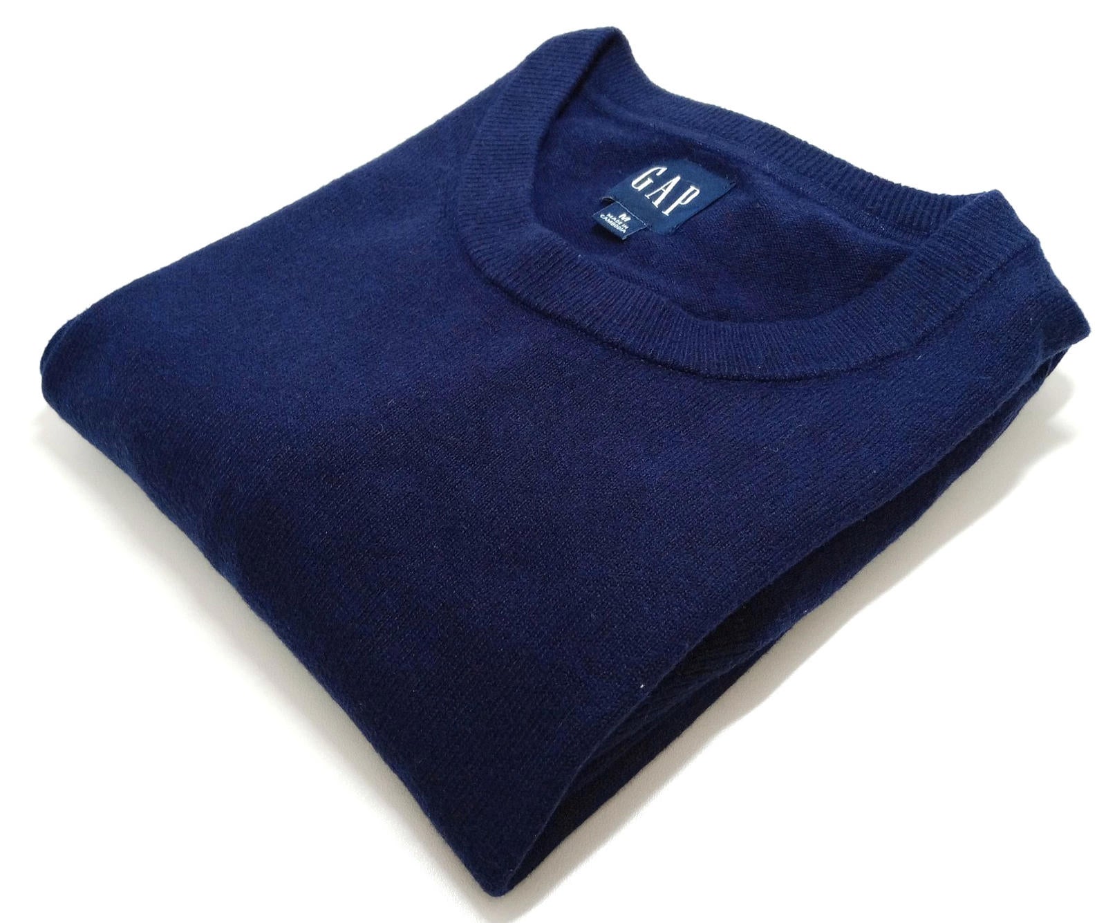 Gap Knit Jumper Men's UK Size M Blue Long Sleeve 100% Cotton Crew Neck Sweater