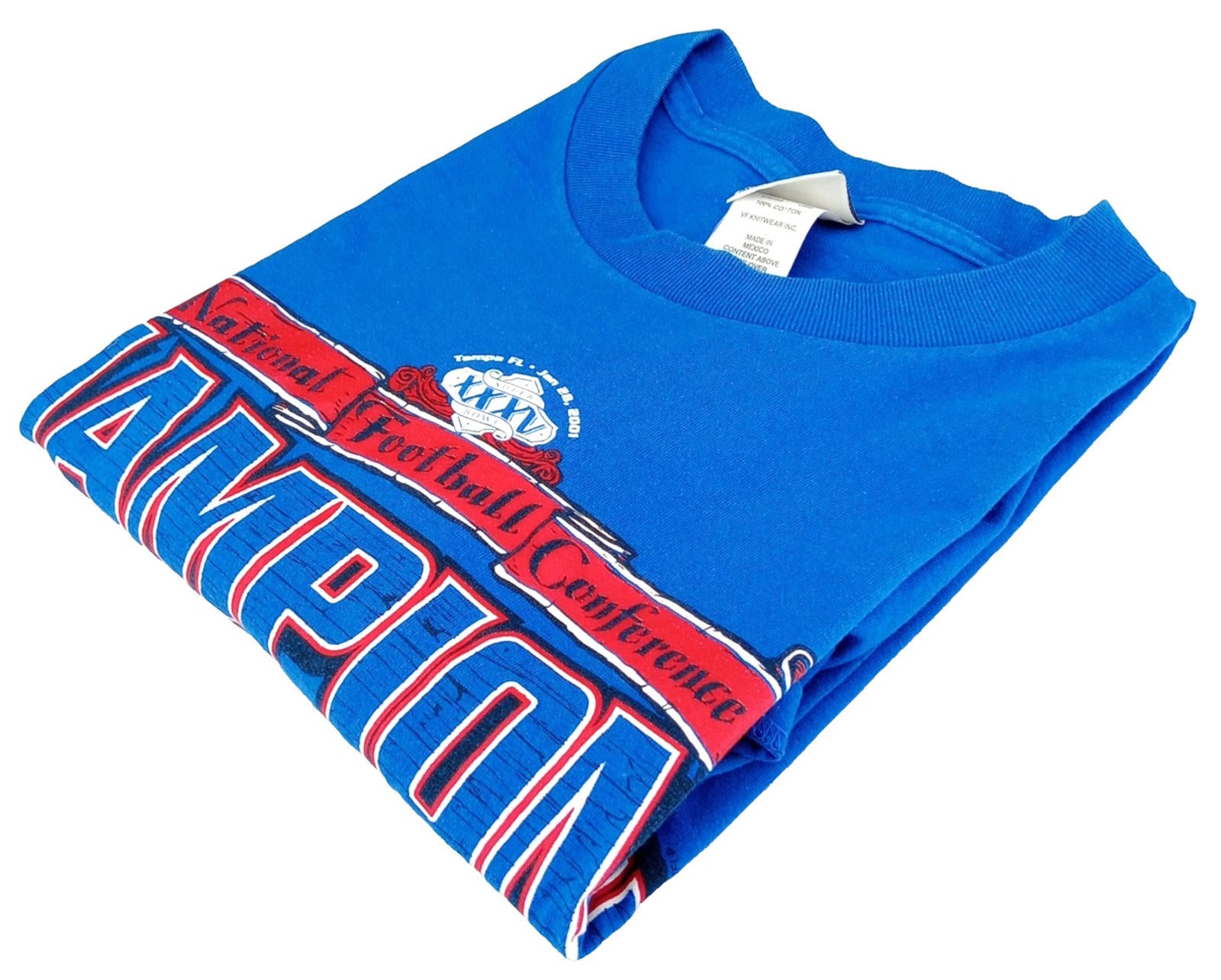 Vintage Lee NFC American Football T-Shirt Men's UK Size XL Blue Superbowl
