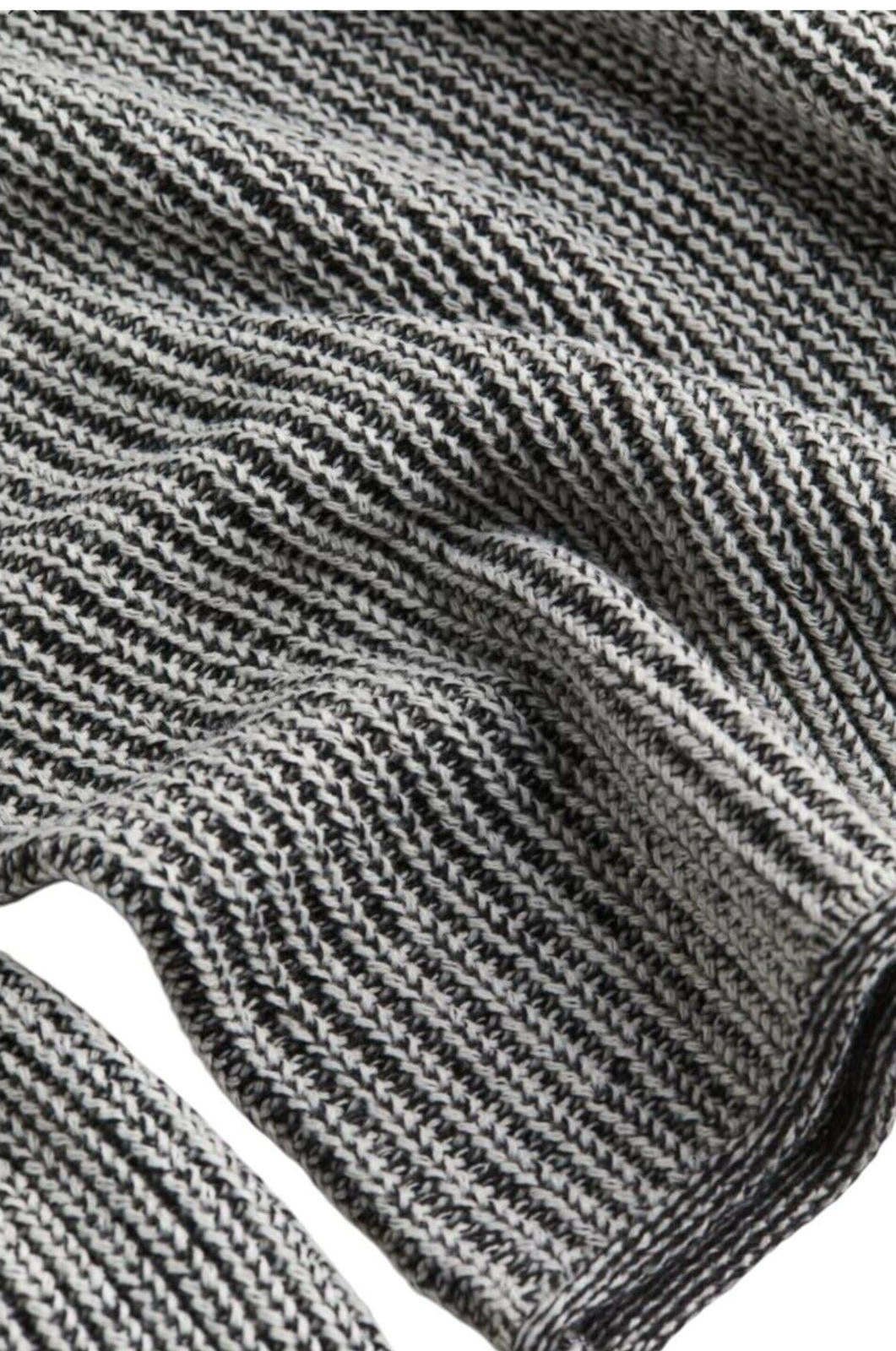 H&M Knit Jumper Grey Marl Long Sleeve Cropped Women’s UK Size XS