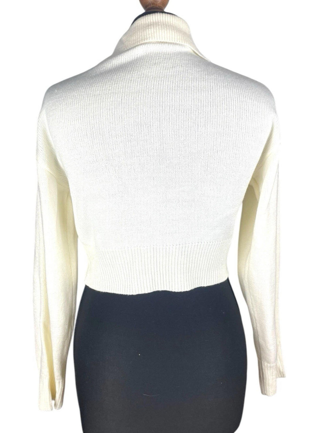 Divided Ivory Collared Jumper Cropped Long Sleeve Women’s UK Size XS