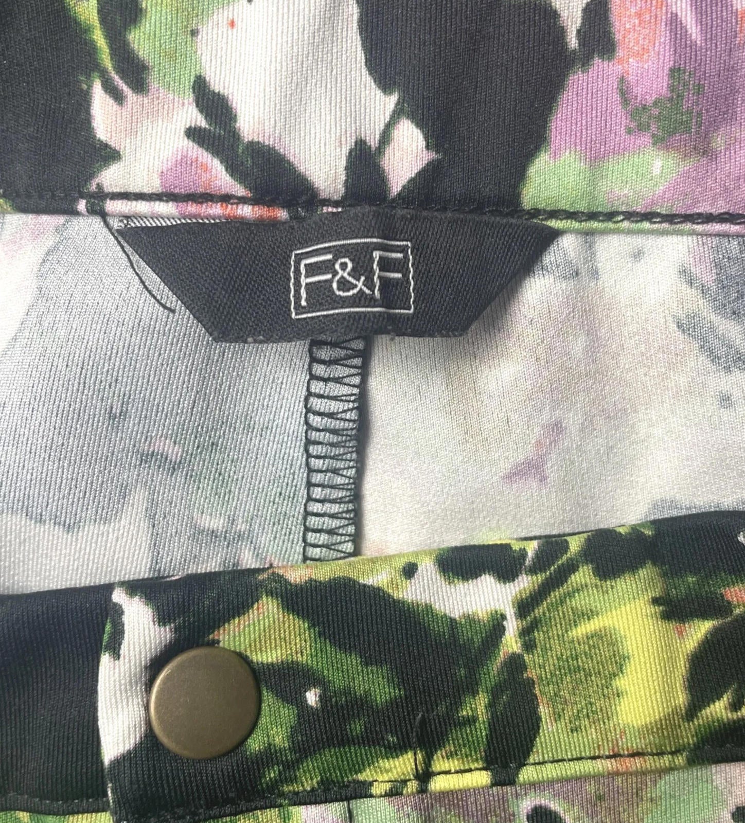 F&F Floral Trousers Skinny Fit High Waist Women's UK Size 8