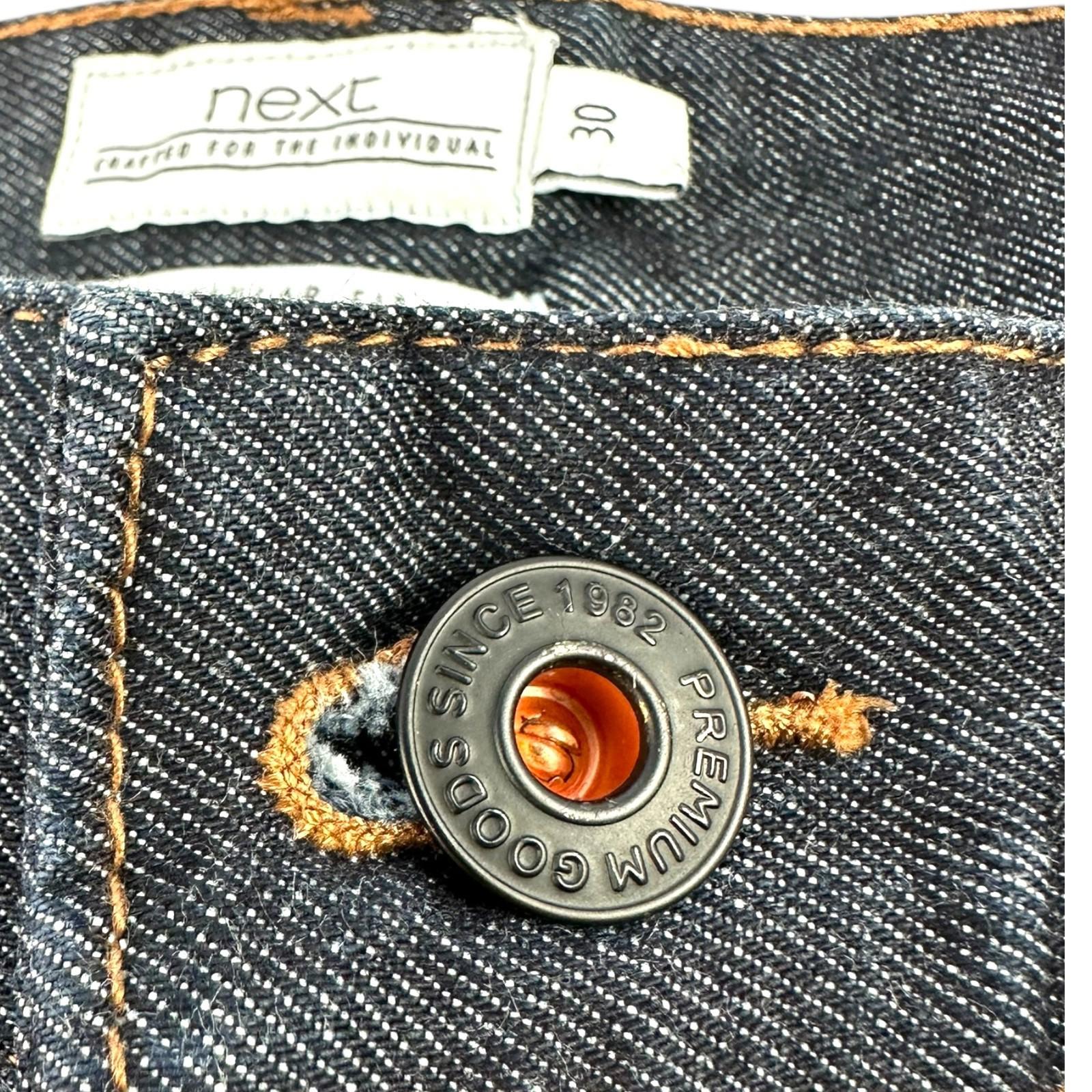 Next Denim Shorts Men's UK Size 30" W Regular Fit Blue Button Front Rolled Cuffs