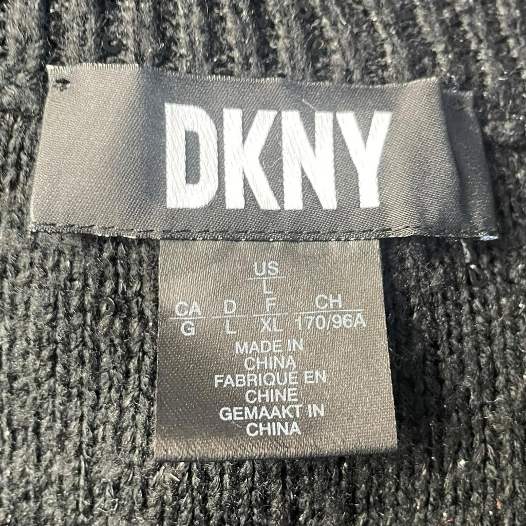DKNY Jumper Black Knitted Sparkle Women’s UK Size XL (14)