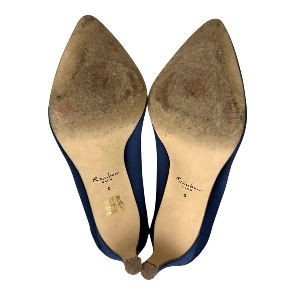 Rainbow Club Satin Court Shoes Women’s UK Size 6 Pointed Almond Toe Royal Blue