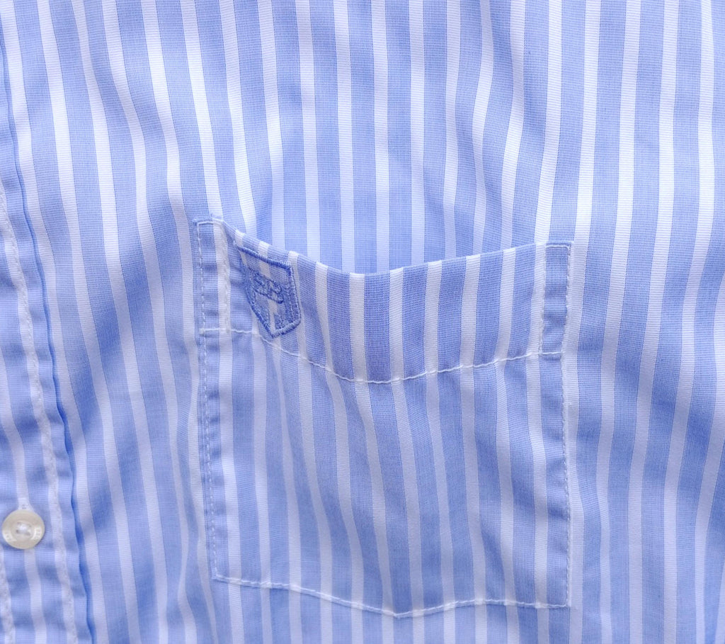 Broadbents & Boothroyds Shirt Men's UK Size 2XL Blue Stripe 100% Cotton Pocket