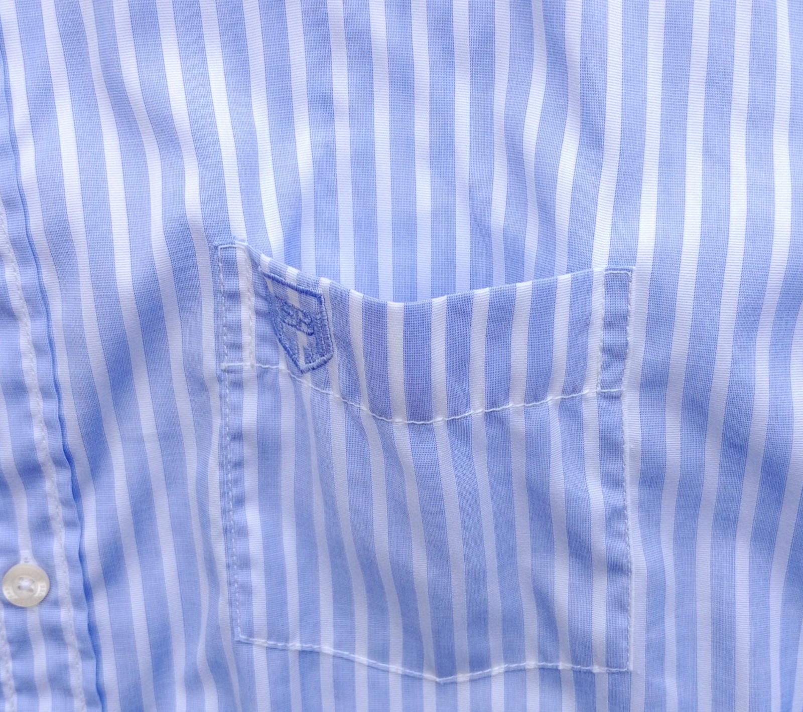 Broadbents & Boothroyds Shirt Men's UK Size 2XL Blue Stripe 100% Cotton Pocket