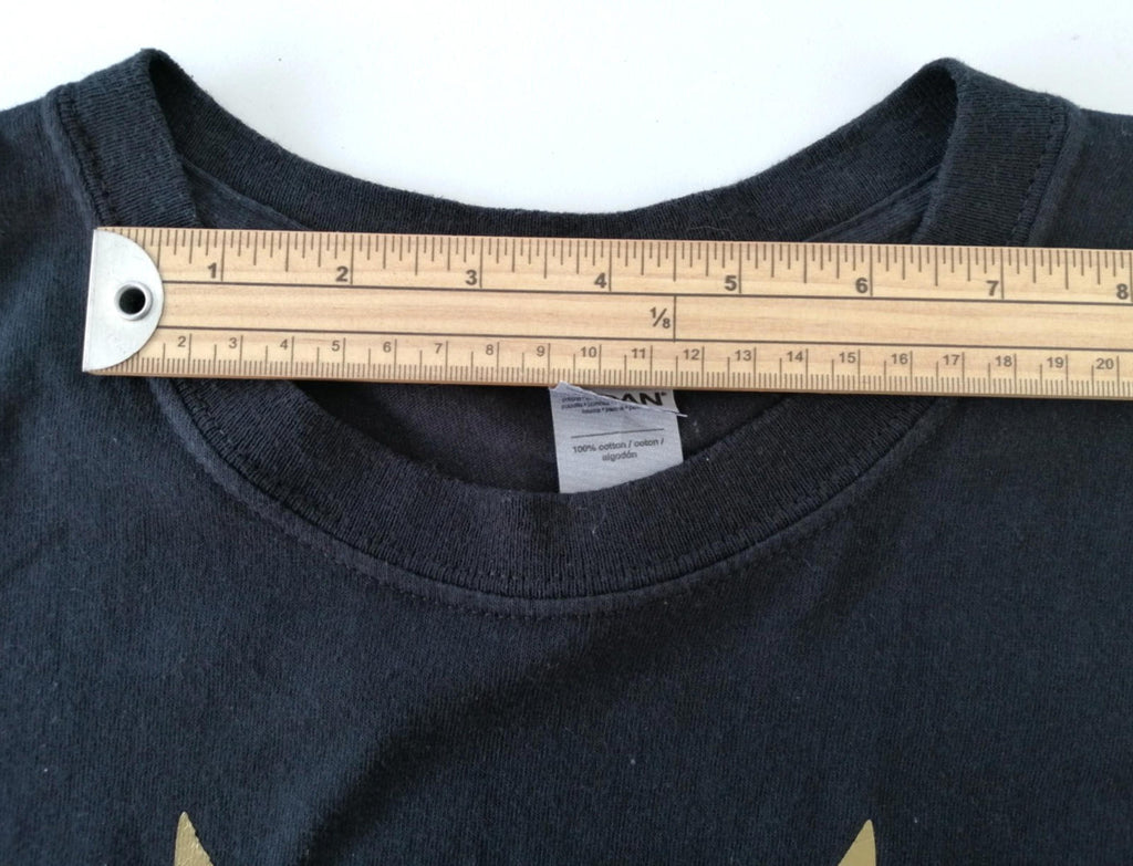 Gold Superhero Graphic Print T-Shirt Men's Size 2XL Black Crew Neck 100% Cotton