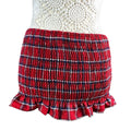 China Base Red Tartan Mini Skirt Shirred High Waist Women’s UK Size 8