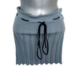 Pretty Little Thing Mini Skirt Women's UK Size S Grey Ribbed Pleated High Waist