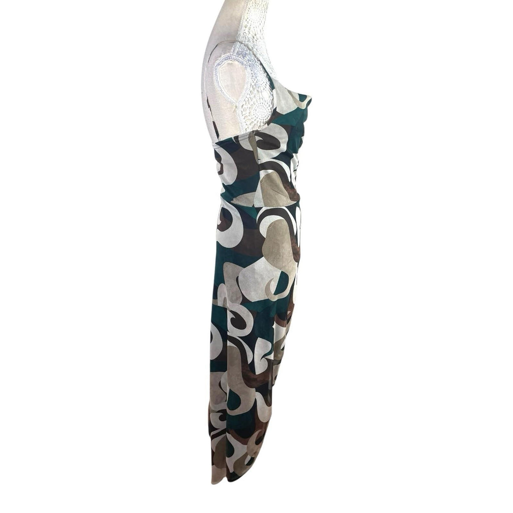 Pretty Little Thing Swirl Print Midi Dress Women’s UK Size 10 Abstract Camisole