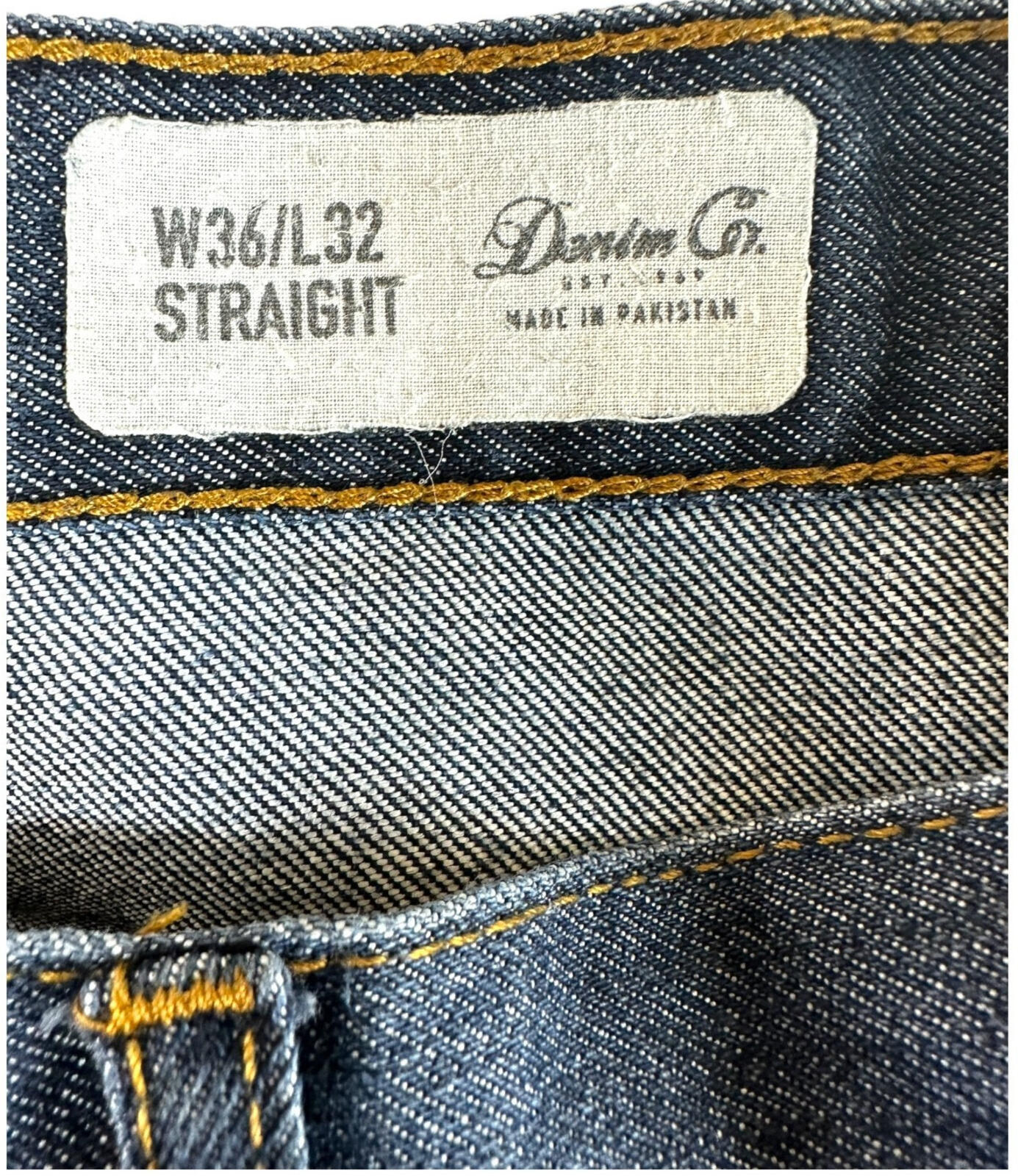 Denim Co Jeans Men's UK Size 36W 32L Blue Straight Zip Front 5 Pocket