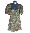 Pretty Little Thing Floral Playsuit Backless Puff Sleeve Women’s UK Size 16