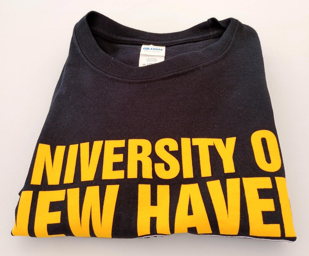 Graphic Print T-Shirt Men's UK Size 2XL Black Crew Neck 100% Cotton University