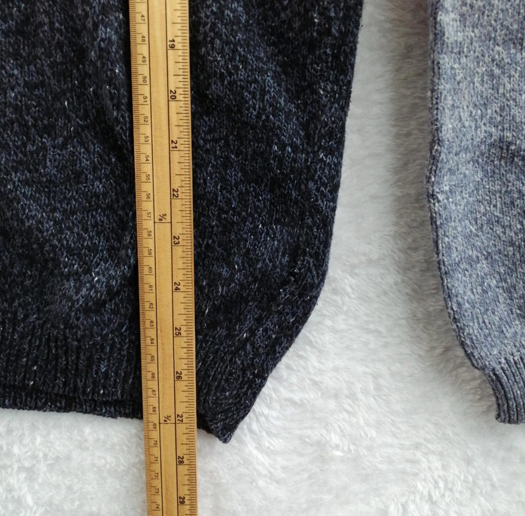 Eddie Bauer Grey Navy Knit Sweatshirt Jumper Men's Size XL Pullover