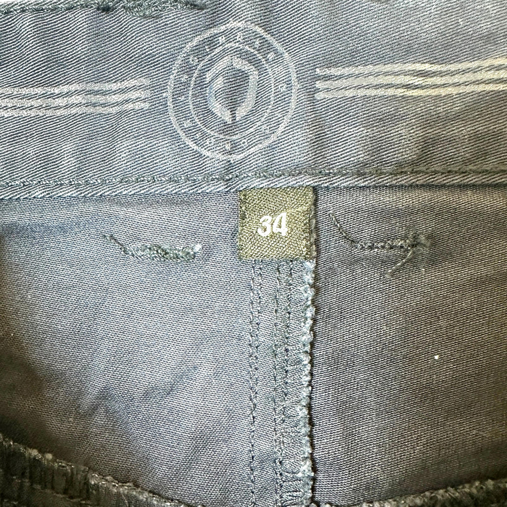 EJ Denim Shorts Men's UK Size 34 W Blue Embroidered Logo Denim Button Up