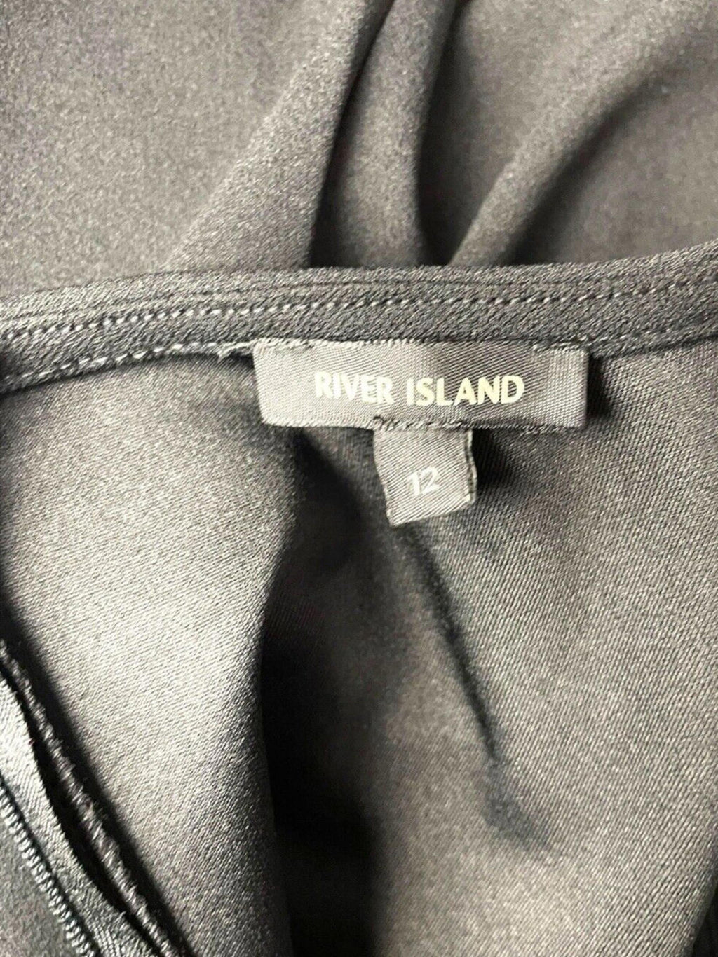 River Island Black Mini Dress Bodycon Corset Waist Women’s UK Size 12