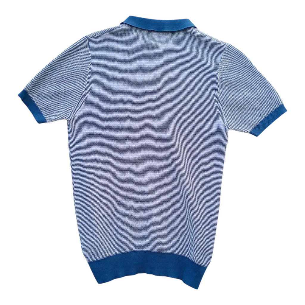 TU Man Blue Striped Polo Shirt 100% Cotton Easy Care UK Men's Size S