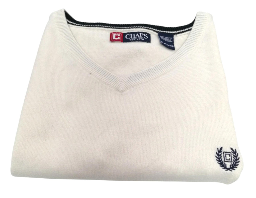 Chaps Ralph Lauren Jumper Vest Men's Size XL Sweater Sleeveless Cream Cotton