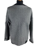 Tahari Black & White Jumper Open Neck Mid Length Women’s UK Size M
