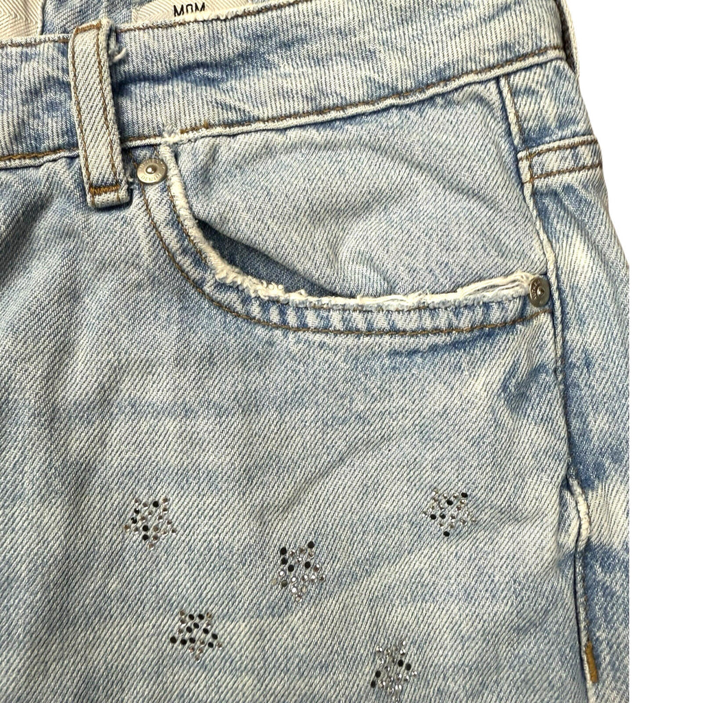 New Look Jeans Diamante Mom Women’s UK Size 12 Straight Leg Tori Blue Denim
