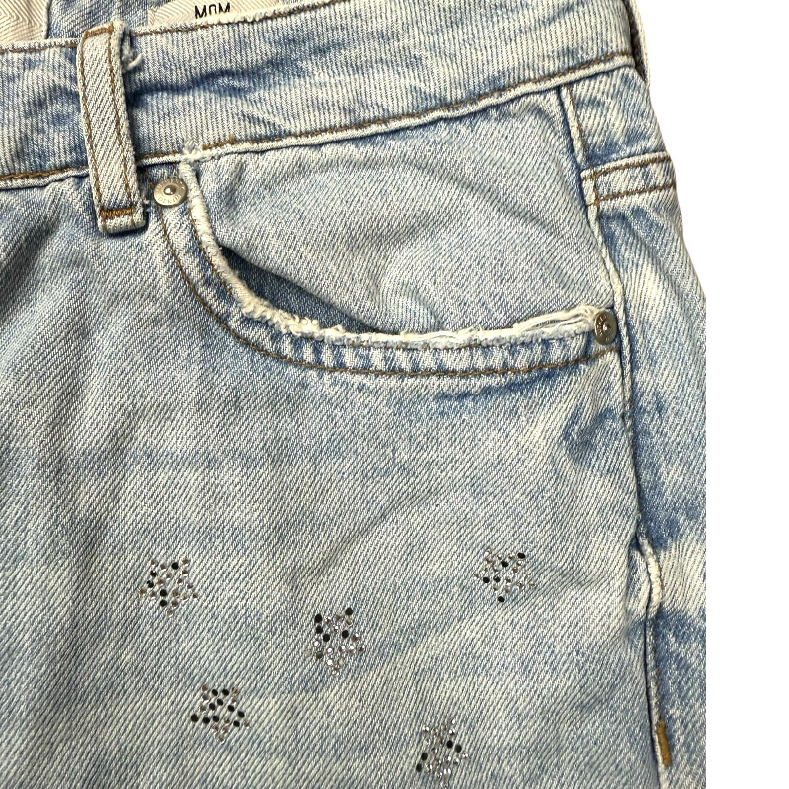 New Look Jeans Diamante Mom Women’s UK Size 12 Straight Leg Tori Blue Denim