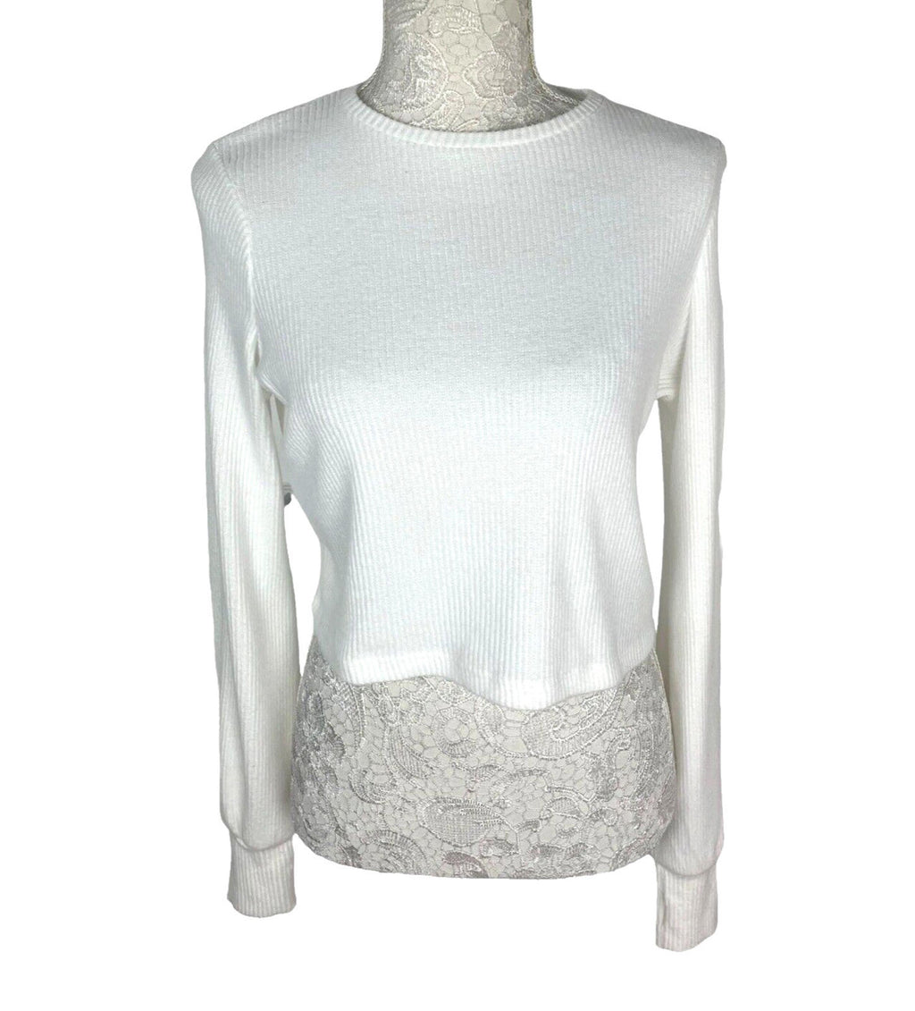 Stradivarius Rib Crop Jumper Long Sleeve Summer Women's UK Size XS