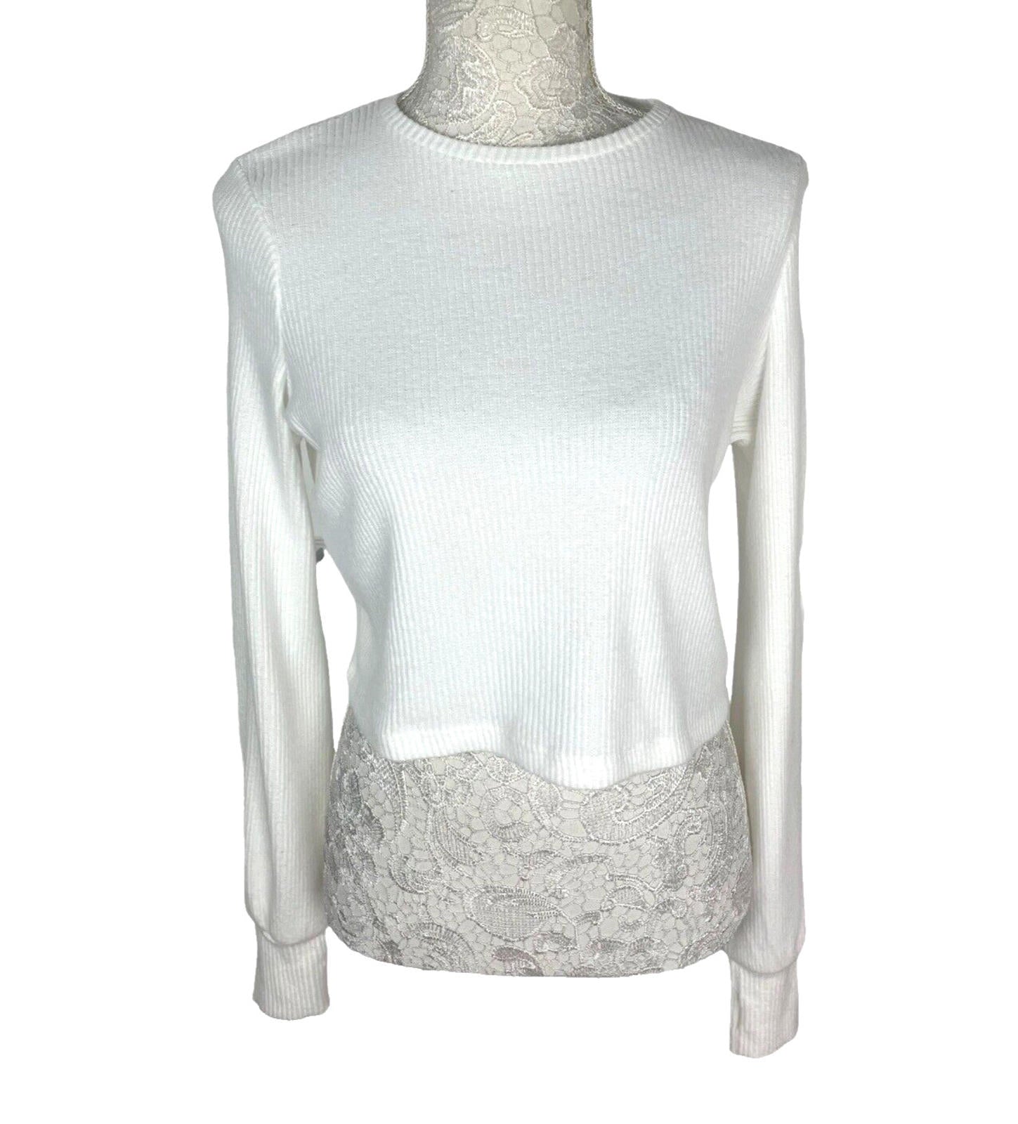 Stradivarius Rib Crop Jumper Long Sleeve Summer Women's UK Size XS