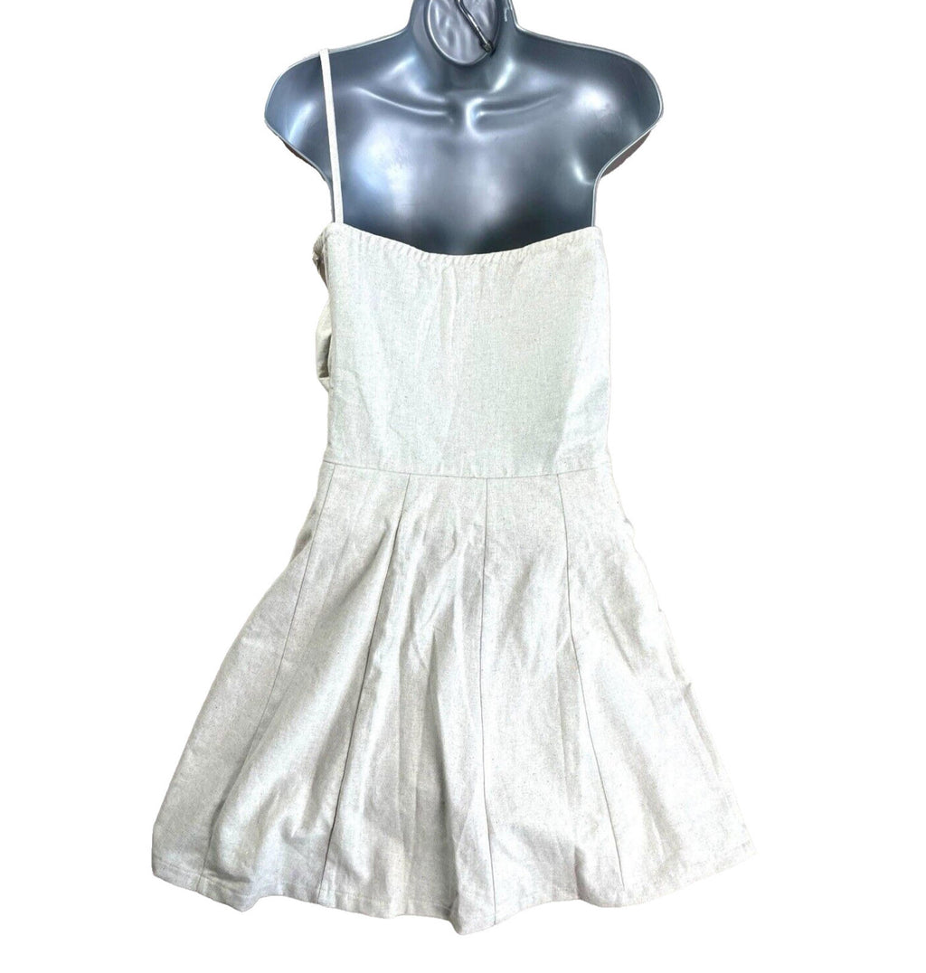 Linen Playsuit Skort Skirt Shorts Big Bow Detail Women’s UK Size 8
