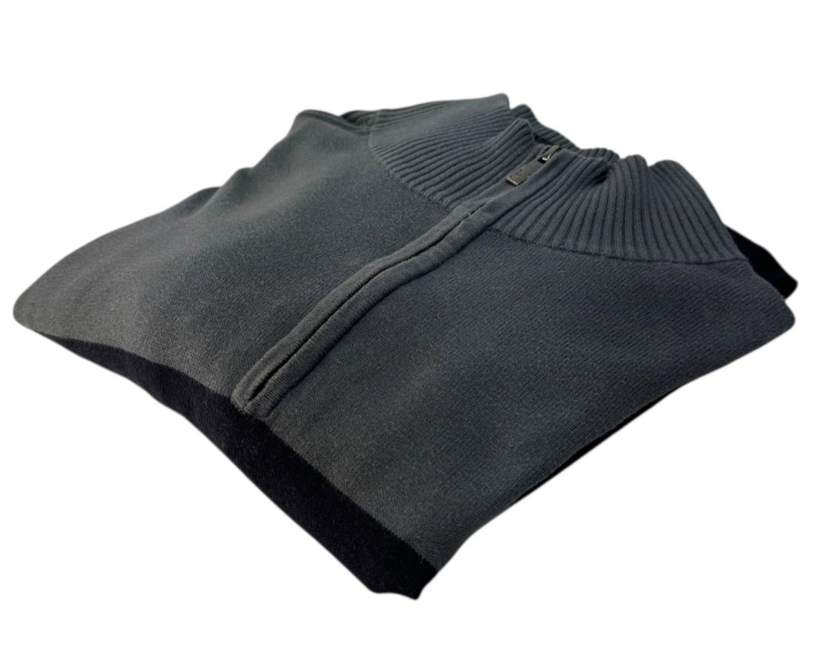 Calvin Klein Knit Jumper Men's UK Size L Black Grey 1/4 Zip Long Sleeve Pullover