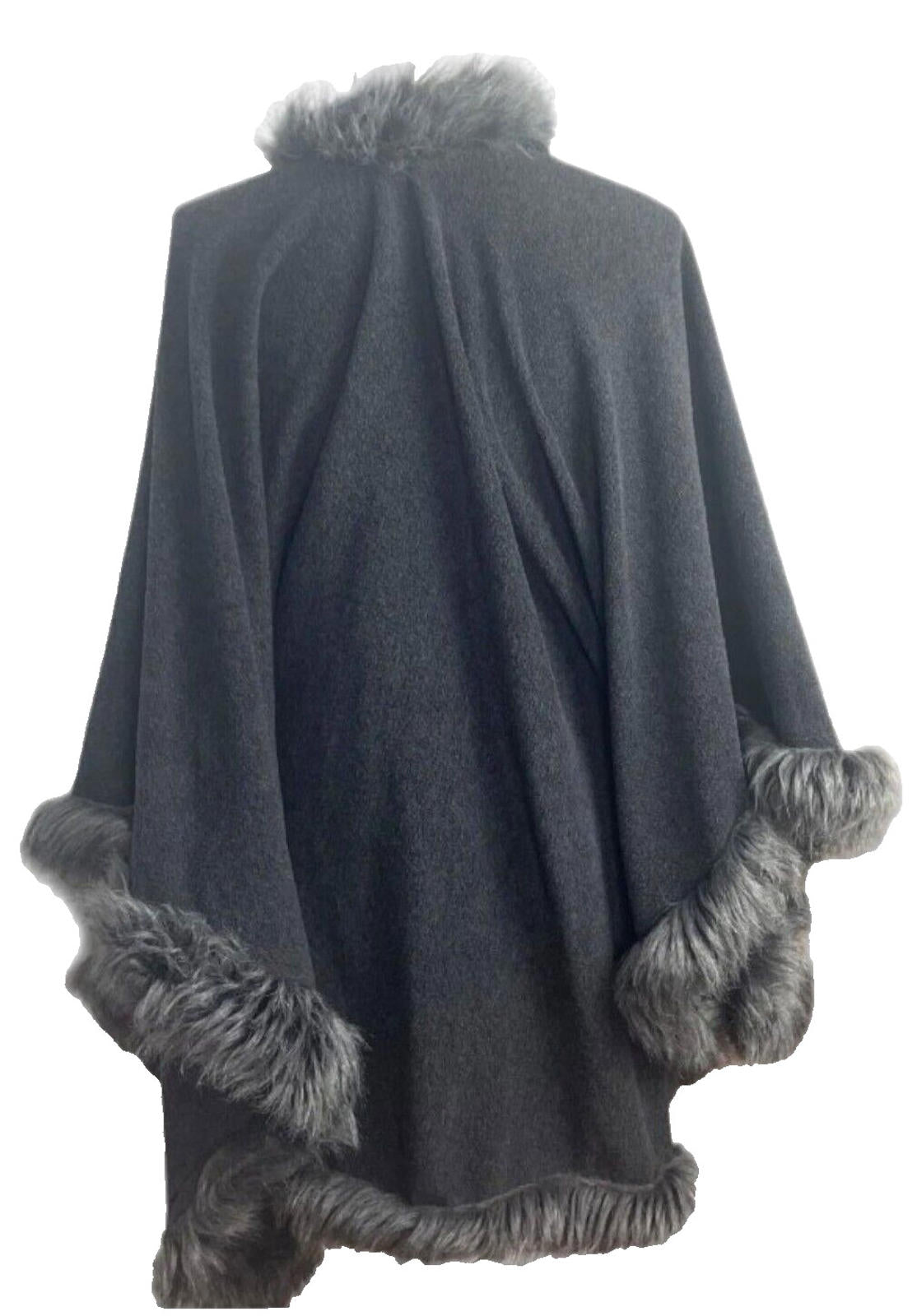 Very Fur Fleece Wrap Shawl Open Shoulder Coat Women's One Size UK 8 - 14 Grey