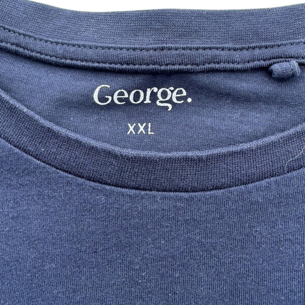 George T-Shirt Men's UK Size 2XL Blue Short Sleeve Crew Neck 100% Cotton