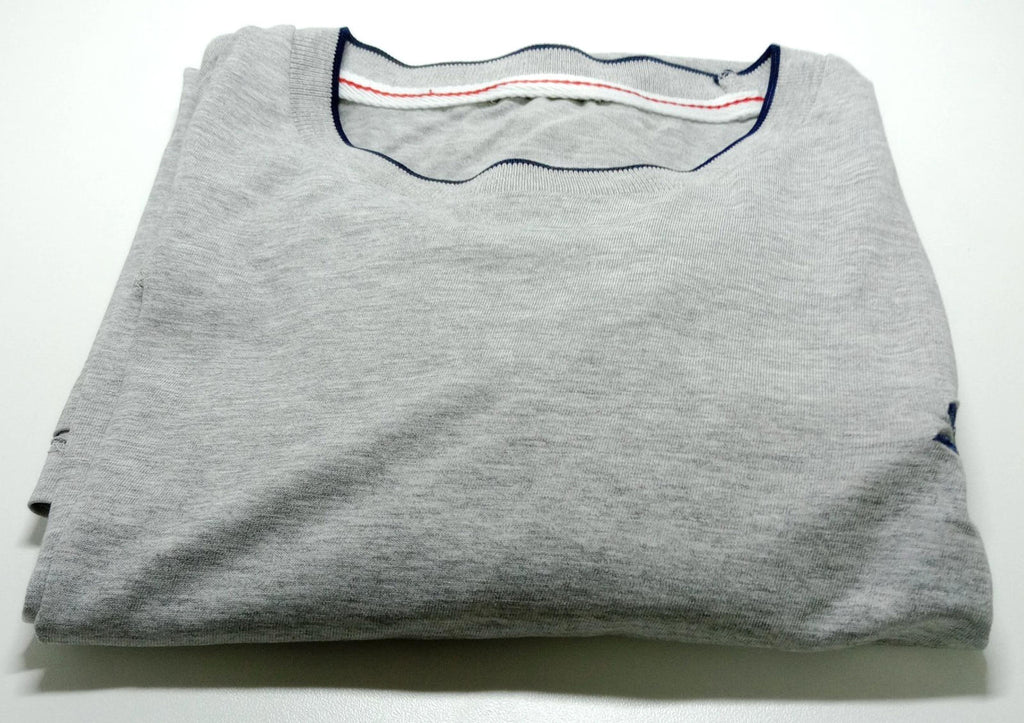 Slazenger T-Shirt Men's UK Size L Grey Short Sleeve Crew Neck Contrasting Trim