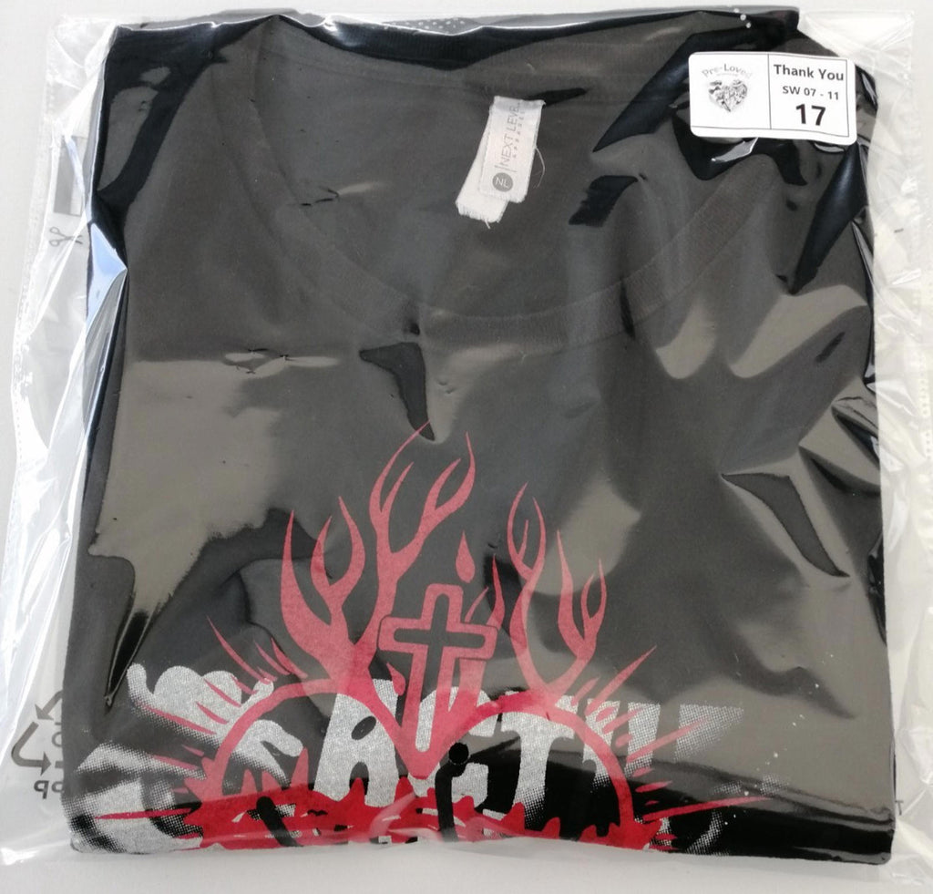 Actual Garbage T-Shirt Men's Size L Black Crew Neck Graphic Print 2023