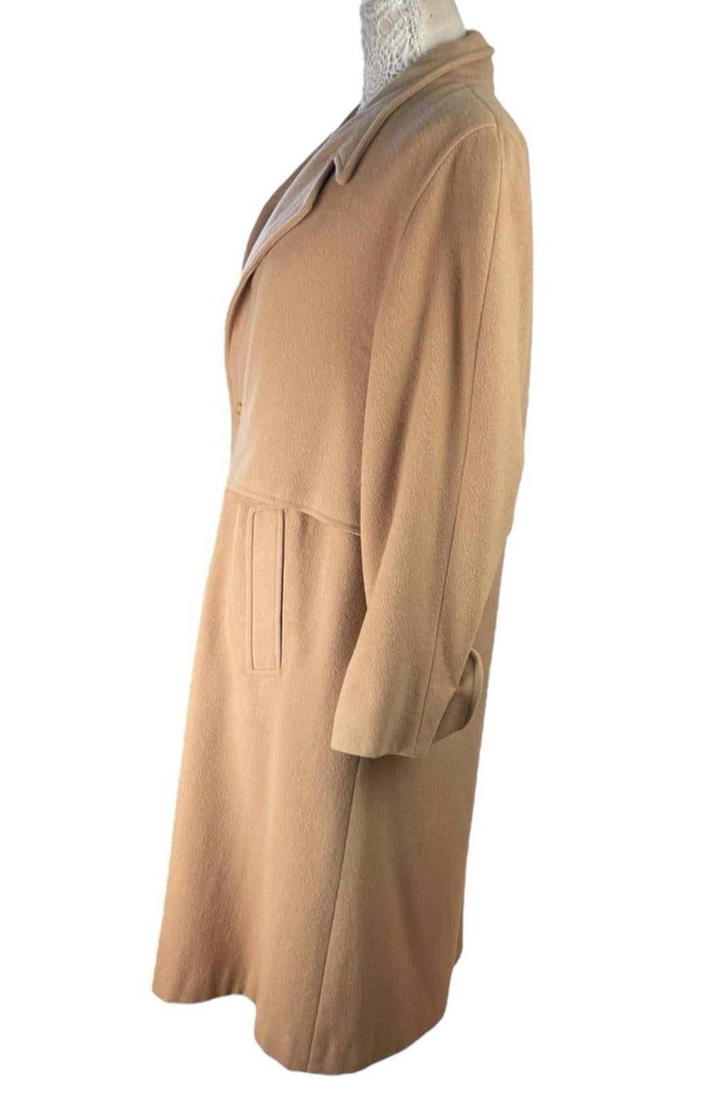 Glacier Vintage Trench Coat Long Pure New Wool Women’s UK Size 12