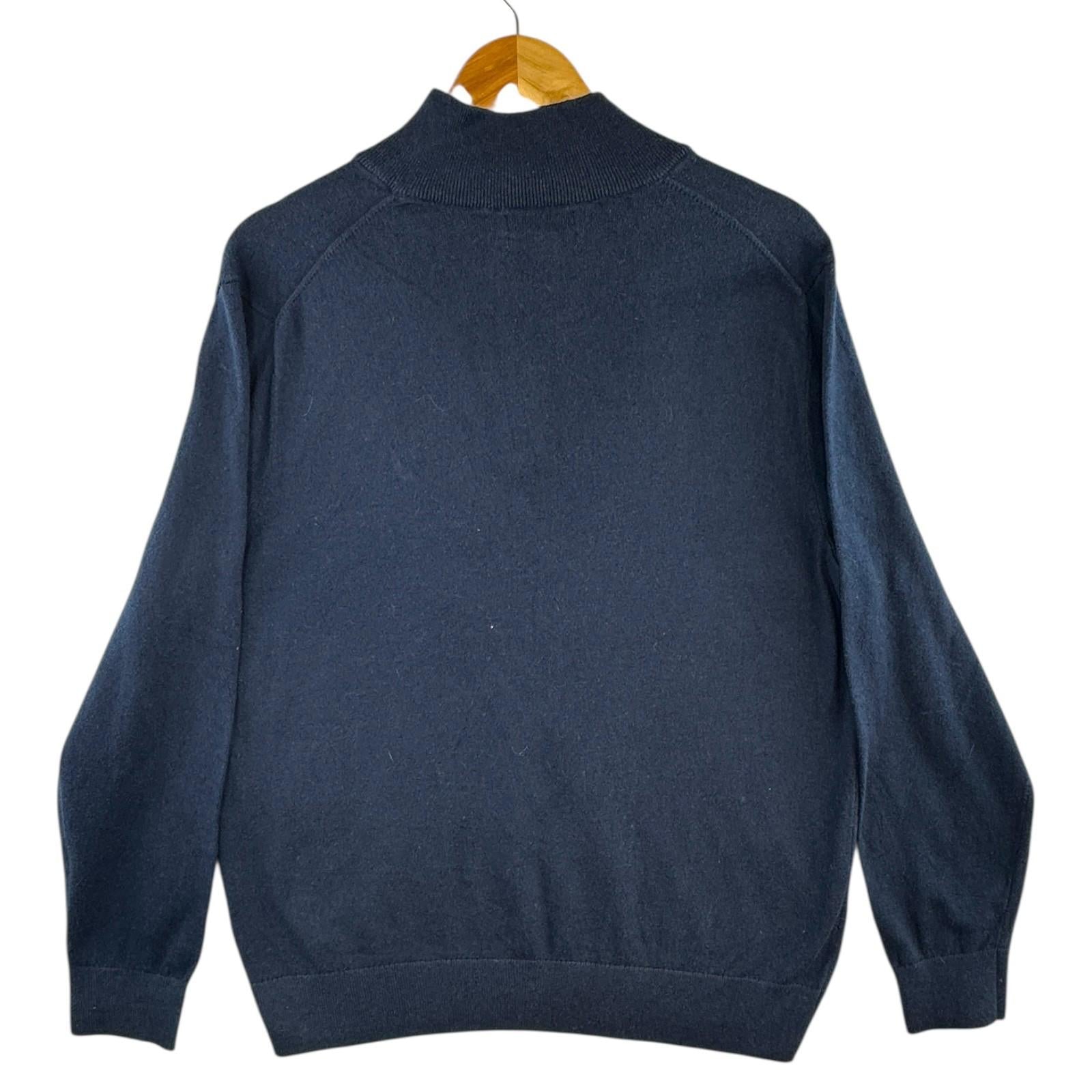 Nautica Knit Jumper Men's UK Size M Blue Long Sleeve 1/4 Zip Embroidered Logo