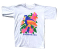 Colourful Parrot Caribbean Graphic Print T-Shirt Men's Size XL White Crew Neck